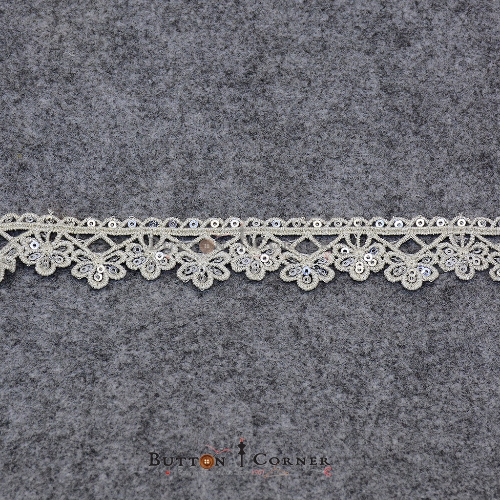 Fancy Metallic Yarn Sequence Lace