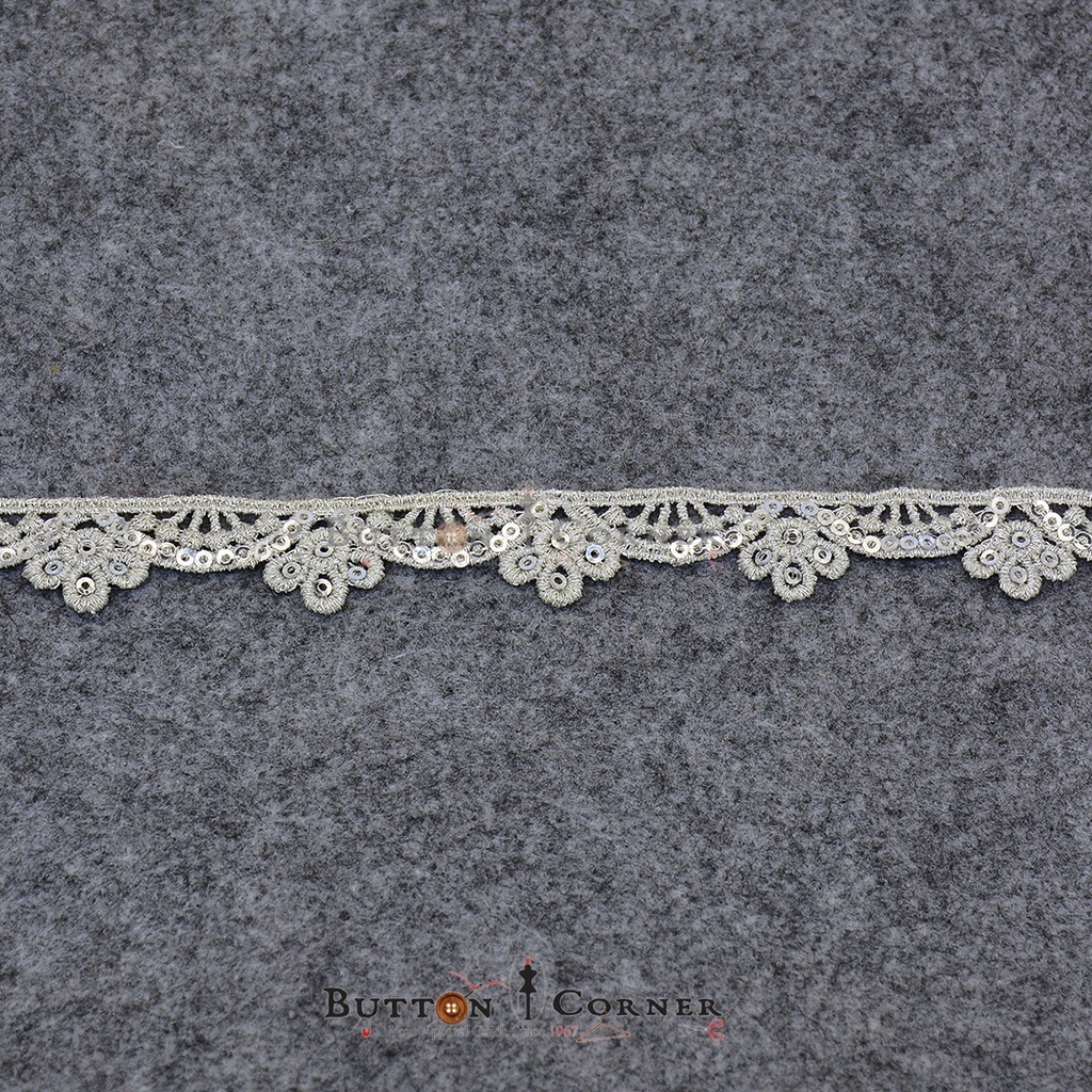 Fancy Metallic Yarn Sequence Lace