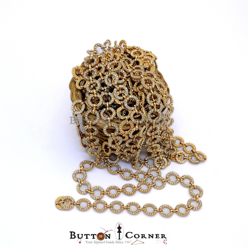 Crystal Metal Ring Chain Lace