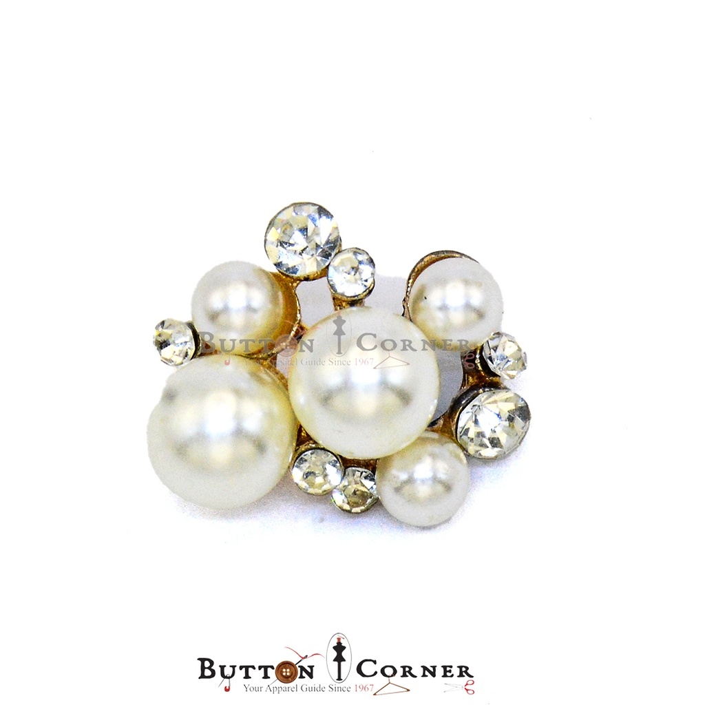Fancy Pearl & Stone Button
