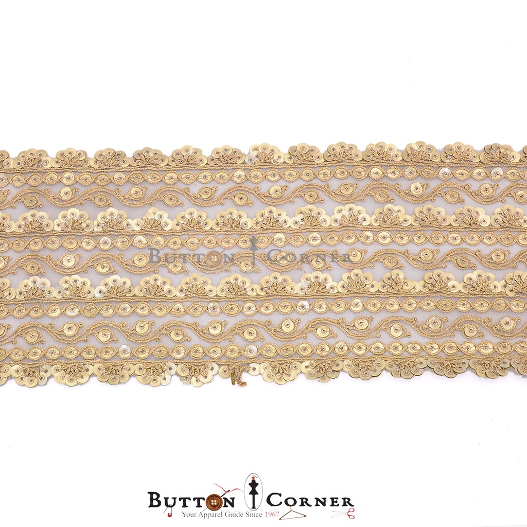 Fancy Metallic Yarn Gota Lace