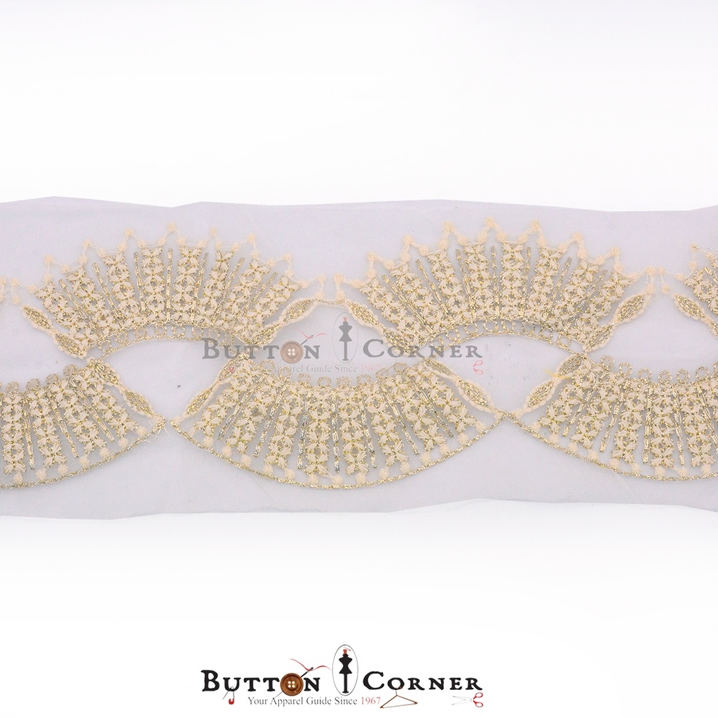 Fancy Metallic Yarn Embroidery Net Lace