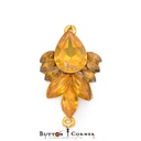 Deluxe Multi-Color Teardrop Crystal Button with Gold Loops