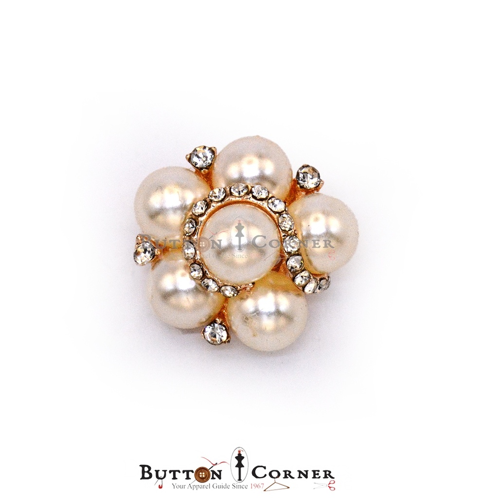 Star Shape Pearl & Stone Button