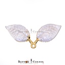 Enamel Two Leaf Hanging in Metal with Gold Base