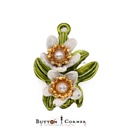 Vintage Design Two Flowers with Pearl Hanging