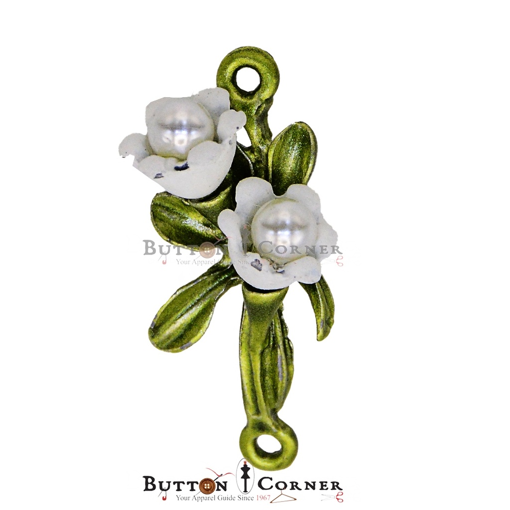 Double Rose Flower With Pearl