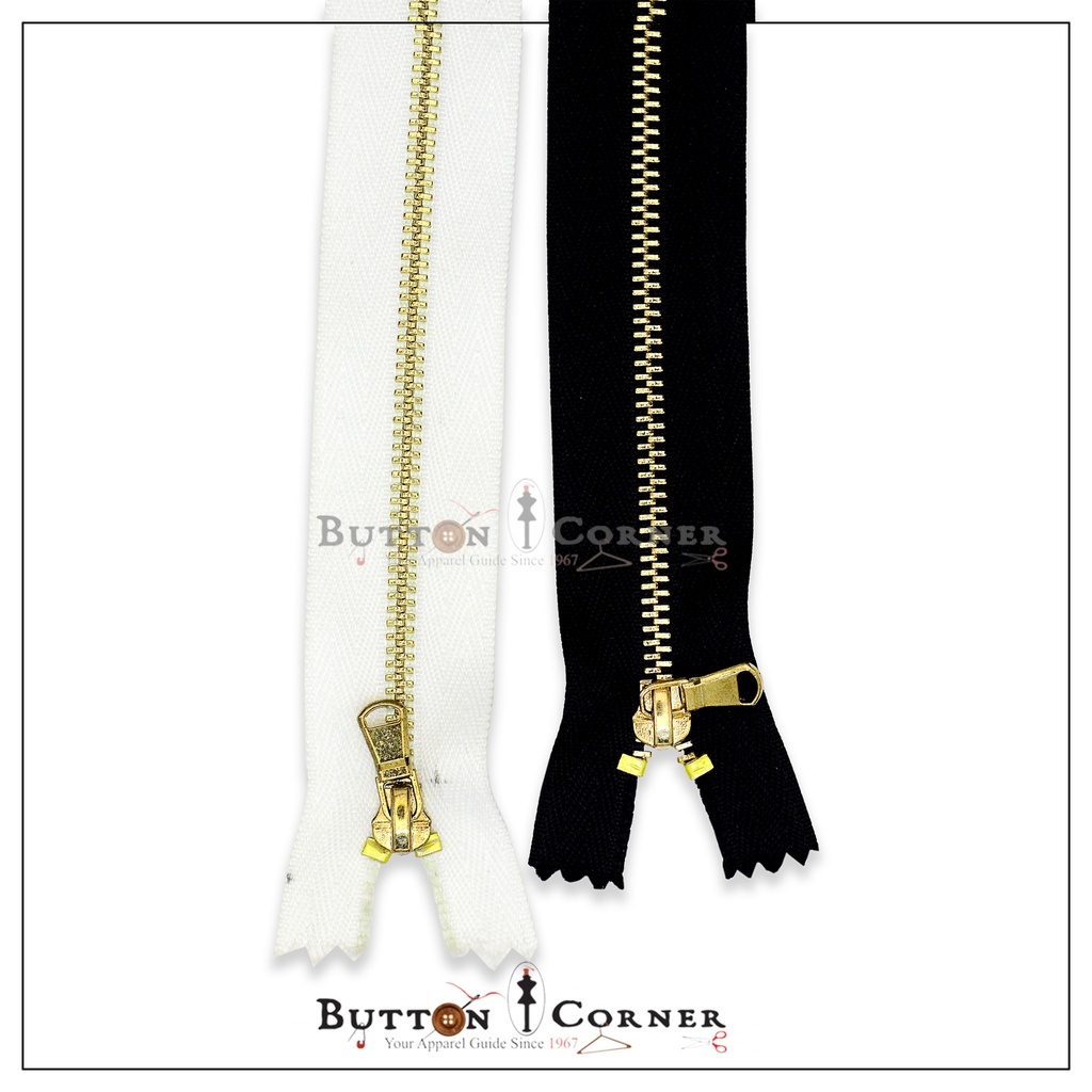 Shiny Teeth Brass Zip No.3 Closed End