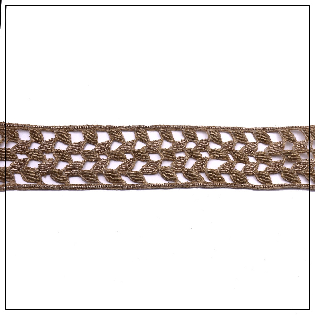 Fancy Glass Beads Dabka Lace