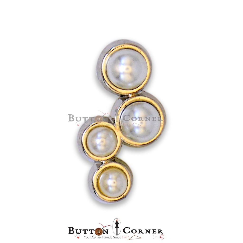 Four Pearl Button With Metal Base