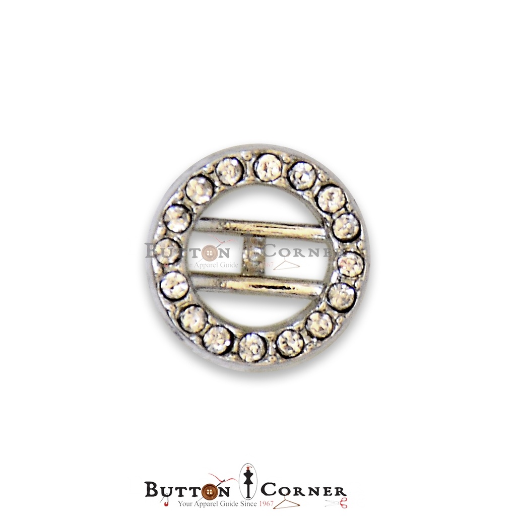 Stones Border Round Fancy Button