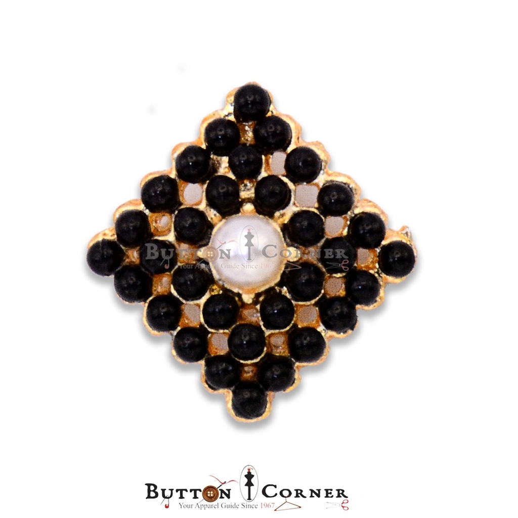 Rhombus Pearl & Crystal Button