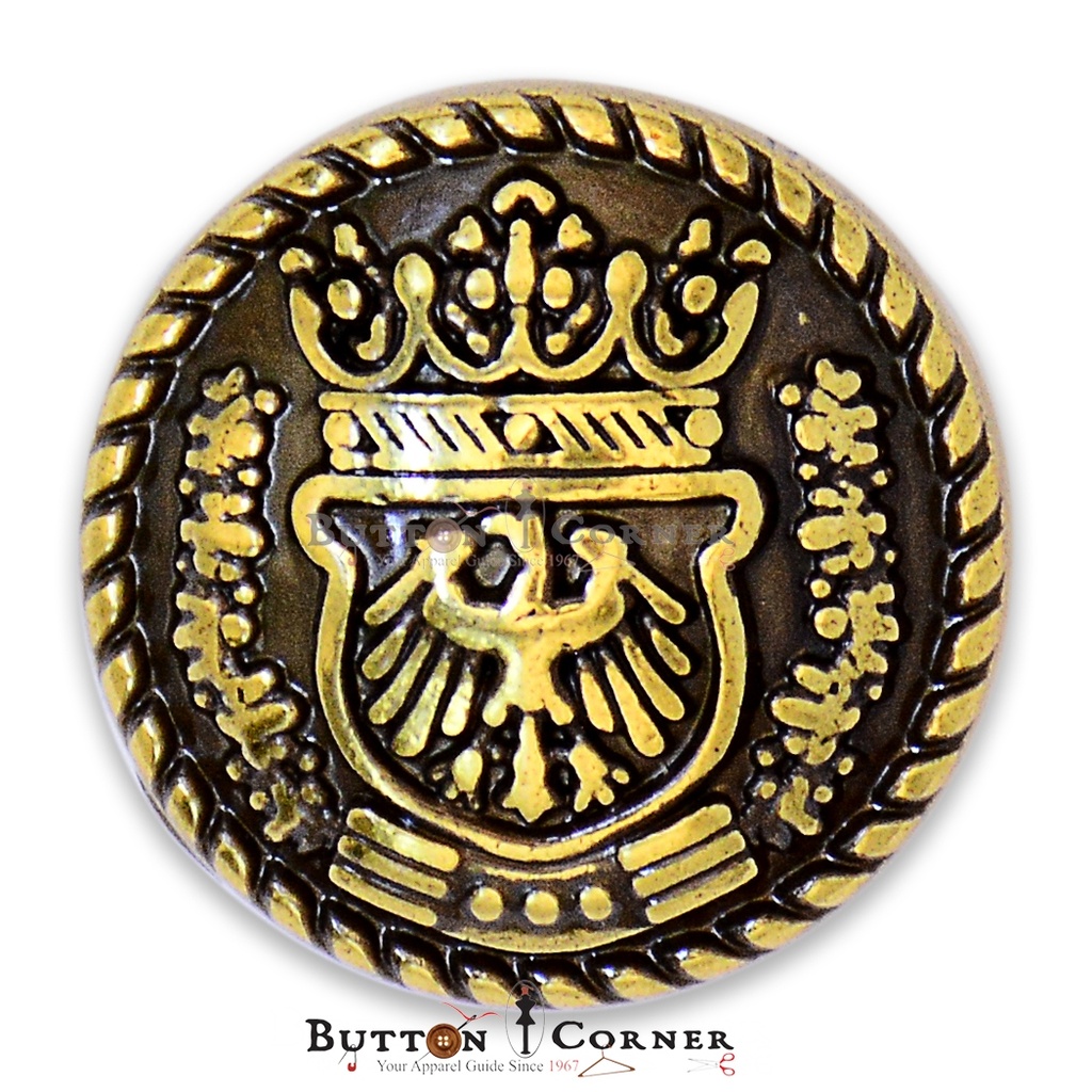 Crown Flying Eagle Metal Button