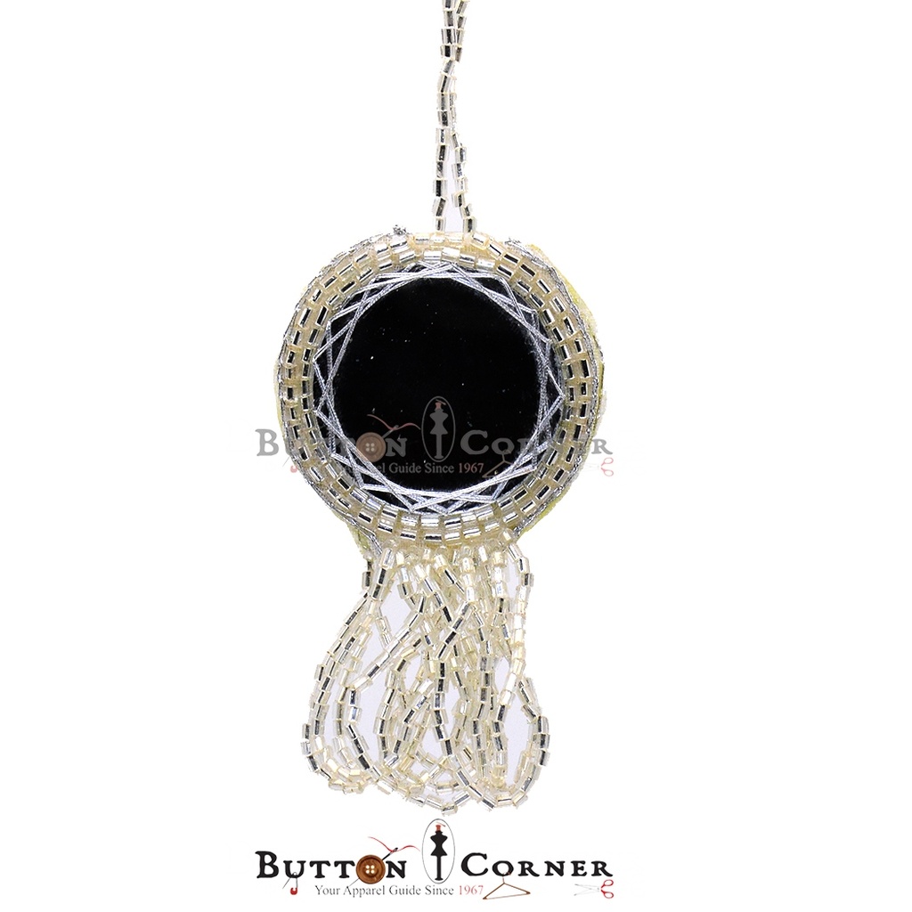 Fancy Glass Beads Mirror Tassel