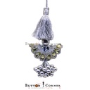 Metallic Yarn Mirror, Gota & Pearl Tassel
