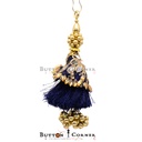 Embroidery Thread Cap Design Kundan Pearl Tassel