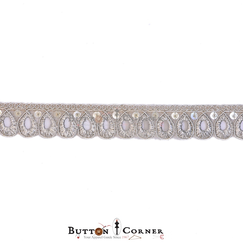 Fancy Sequence Metallic Yarn Lace