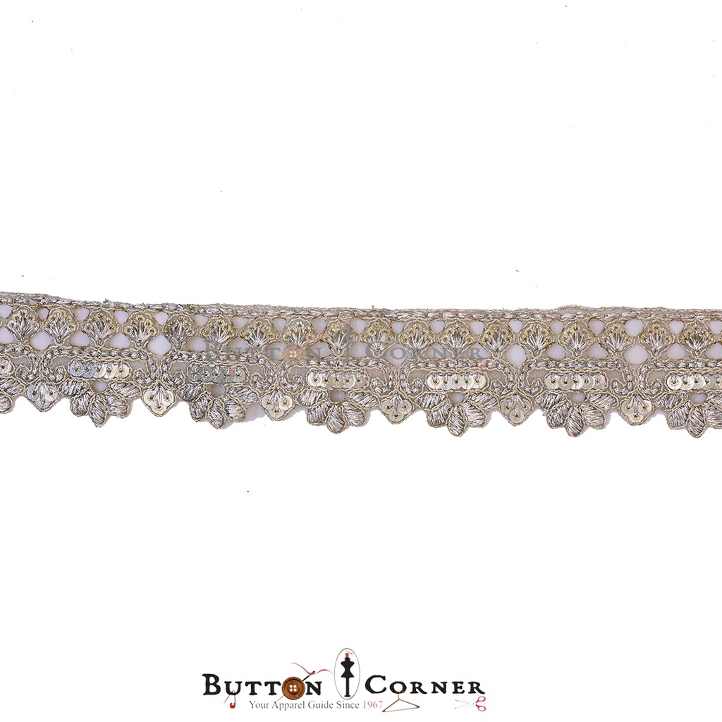 Fancy Sequence Metallic Yarn Lace