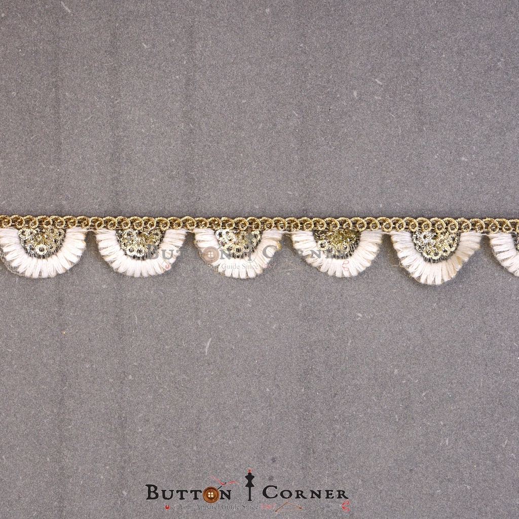 Fancy Metallic Yarn Lace With Thread