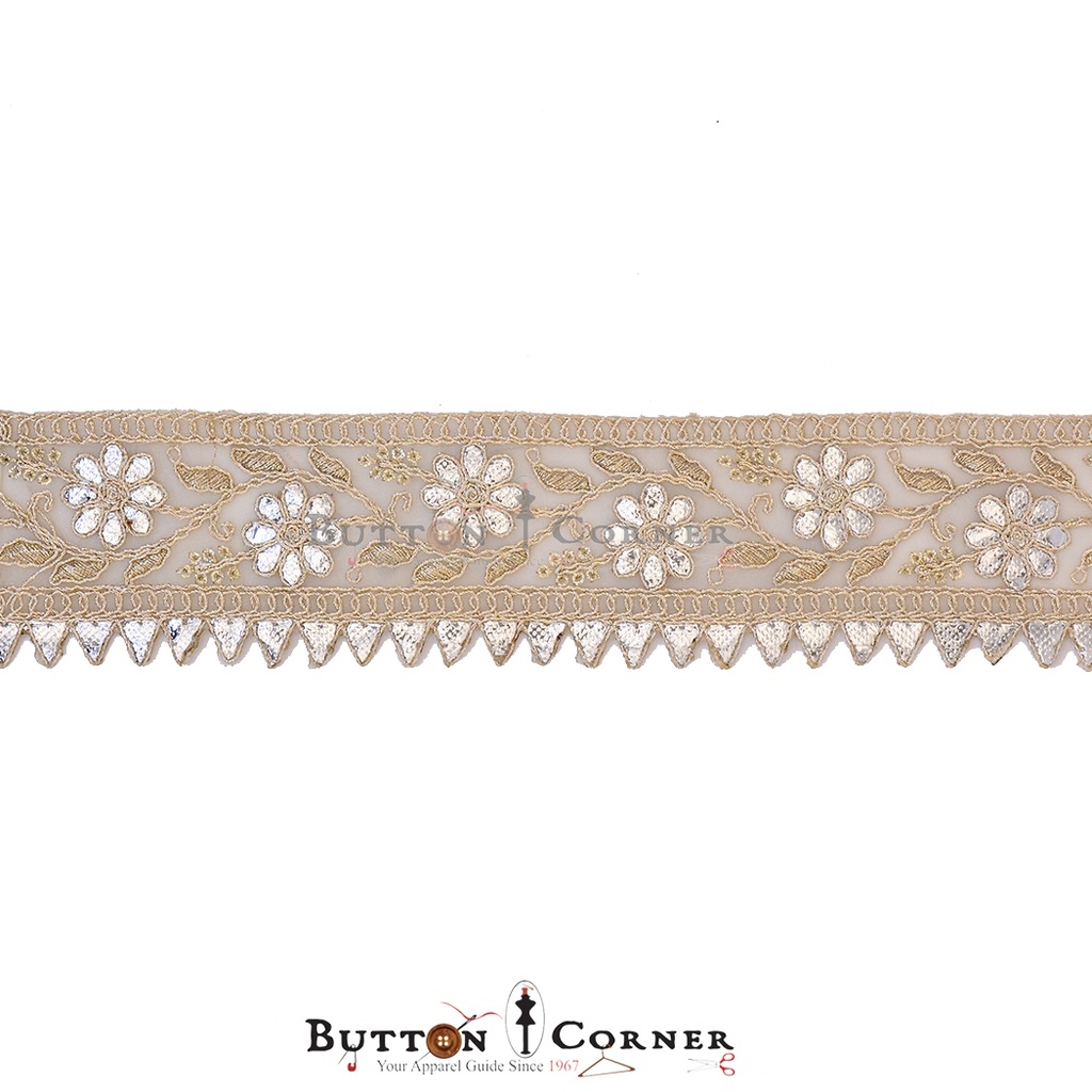 Fancy Metallic Yarn Gota Lace