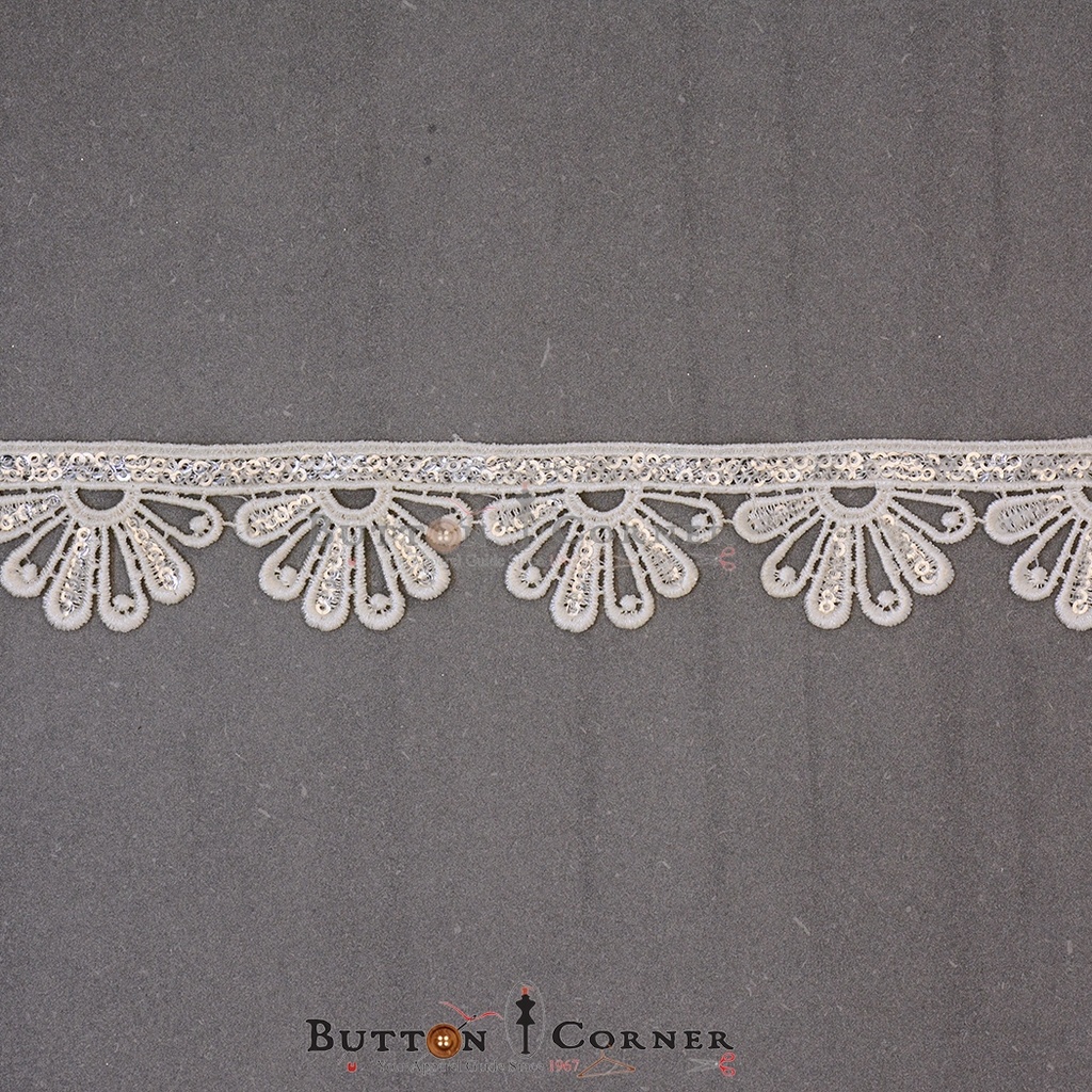 Fancy Metallic Yarn Sequence Lace
