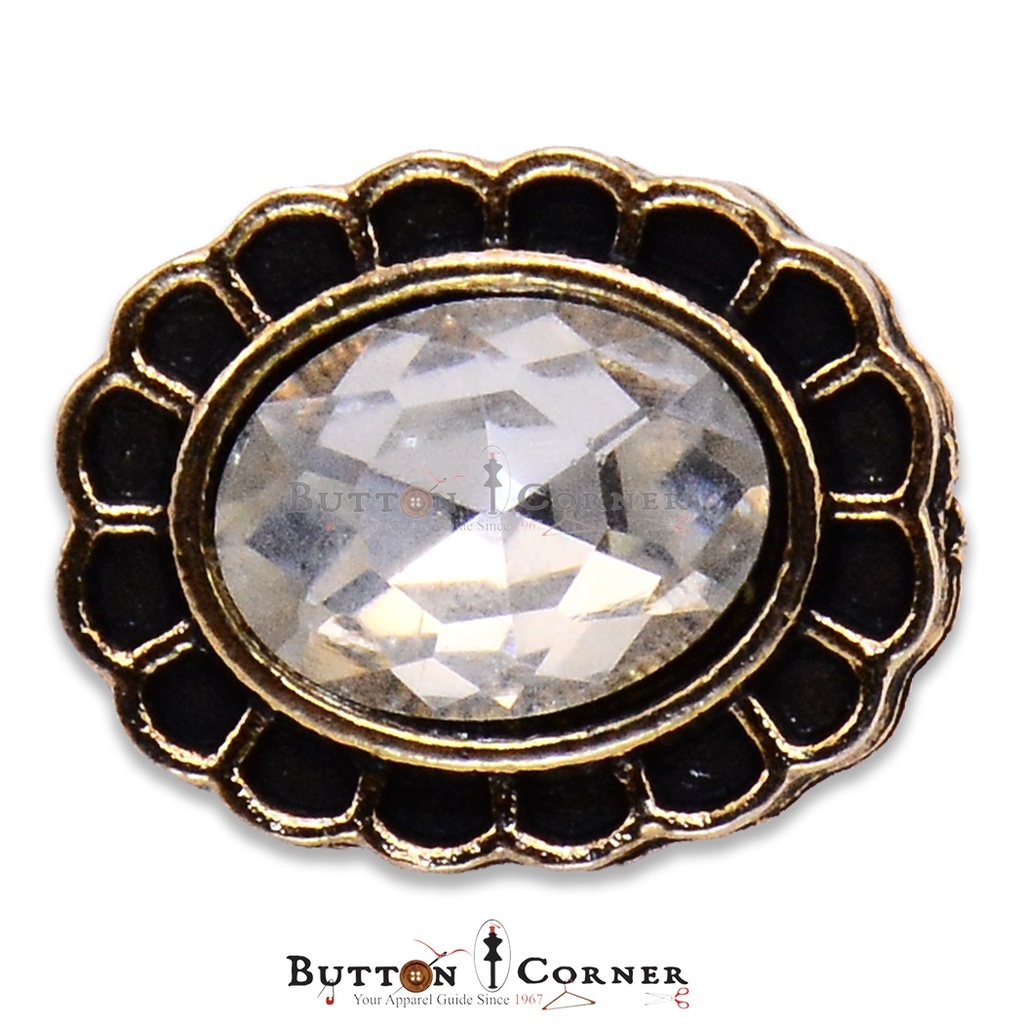 Border Design Oval Shape Fancy Button