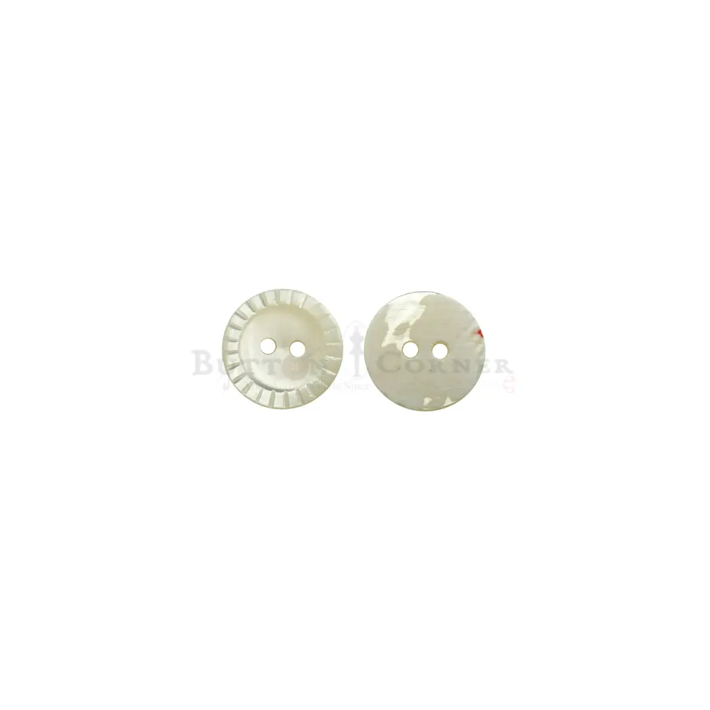 Mother-of-Pearl Laser-Cut Round Shape 2 Hole Shell Button