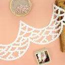 Geometrical Ring Pattern Scalloped Shuttle Lace