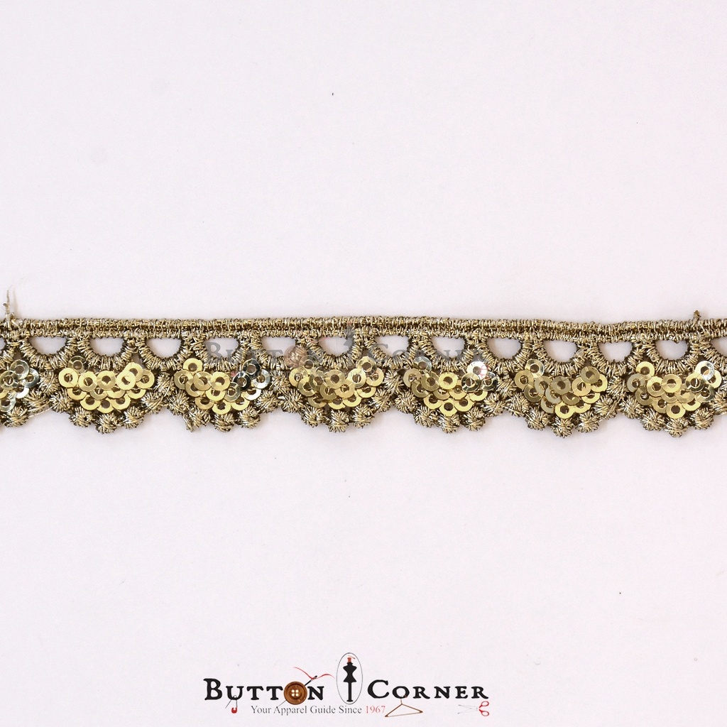 Fancy Metallic Yarn Sequence Lace