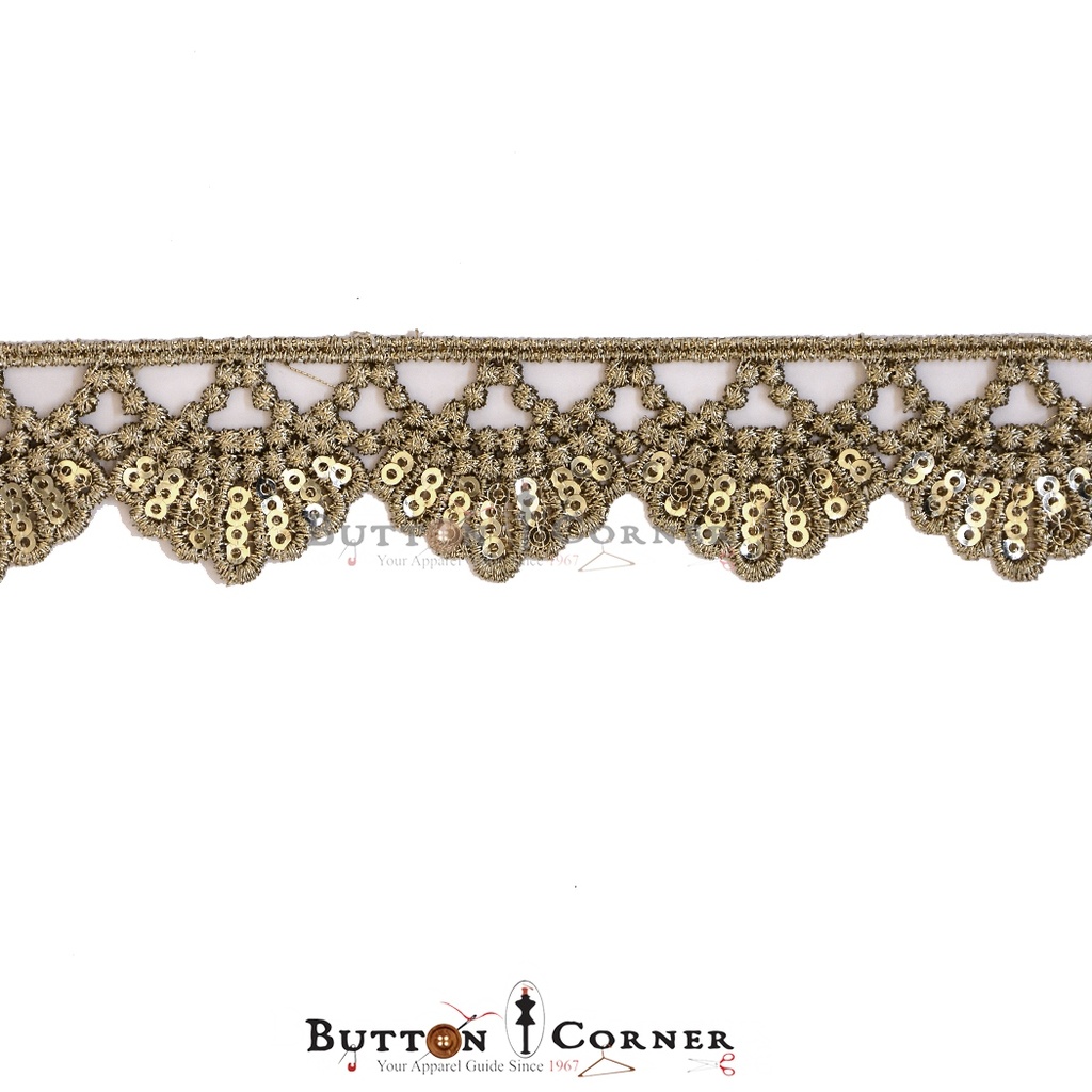 Fancy Metallic Yarn Sequence Lace