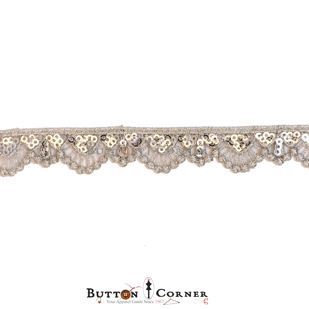 Fancy Metallic Yarn Sequence Lace