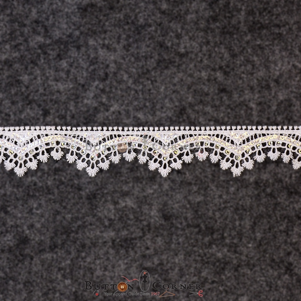 One Side Border Shuttle Sequence Lace