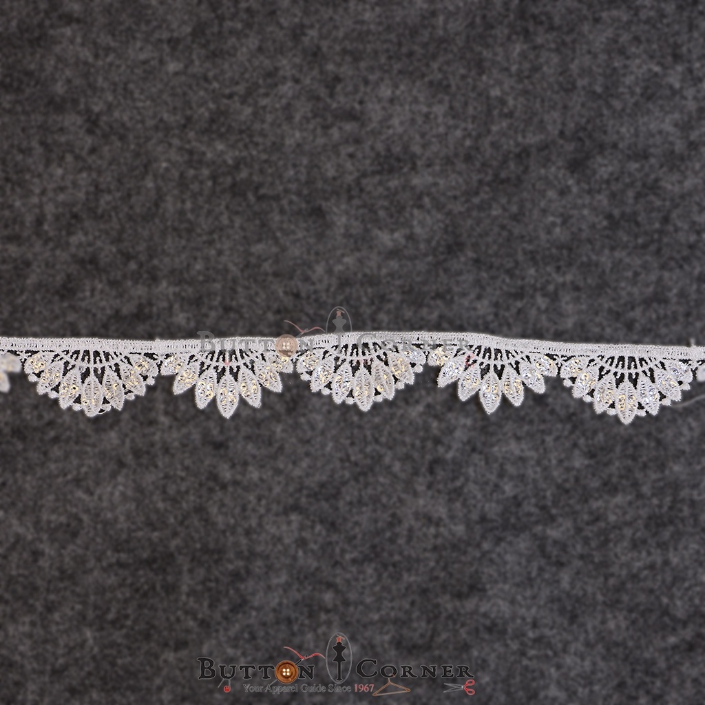 One Side Border Shuttle Sequence Lace