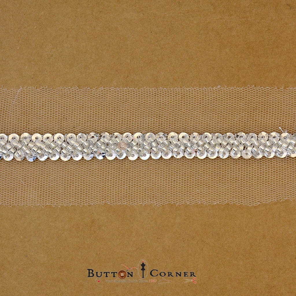 Fancy Glass Beads Sequence Lace