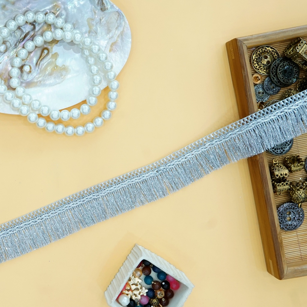 Fancy Metallic Yarn Hanging Lace