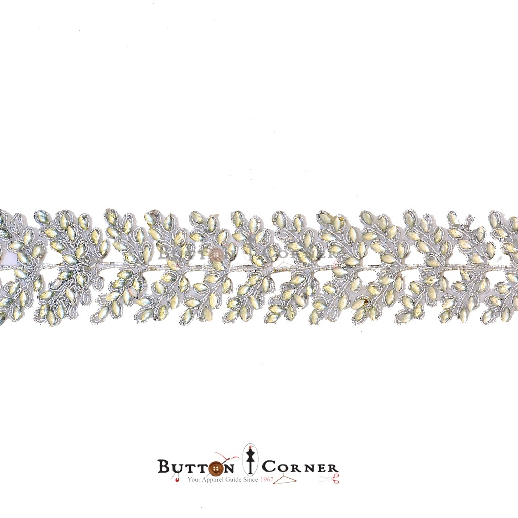 Fancy Metallic Yarn Kundan Lace