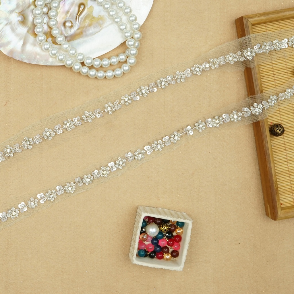 Fancy Sequence Pearl Gota Lace