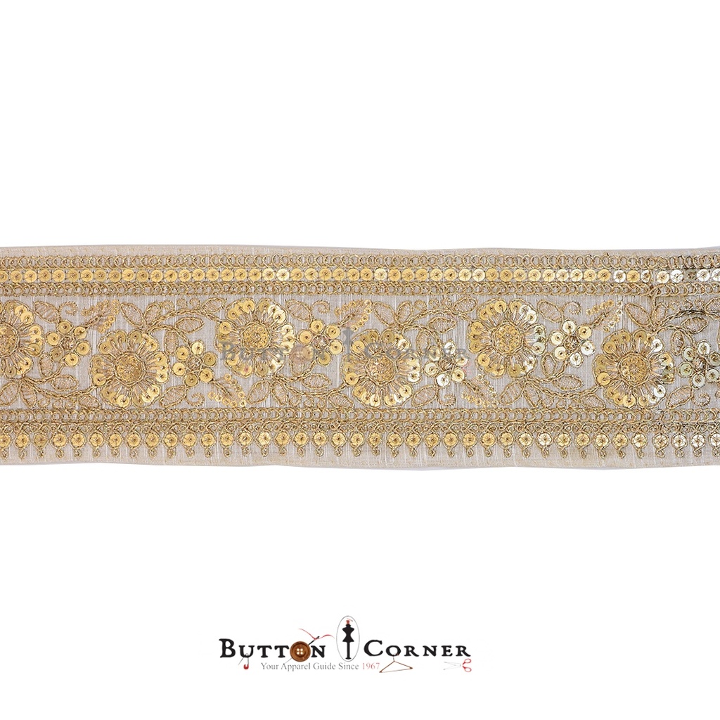 Fancy Metallic Yarn Sequence Lace