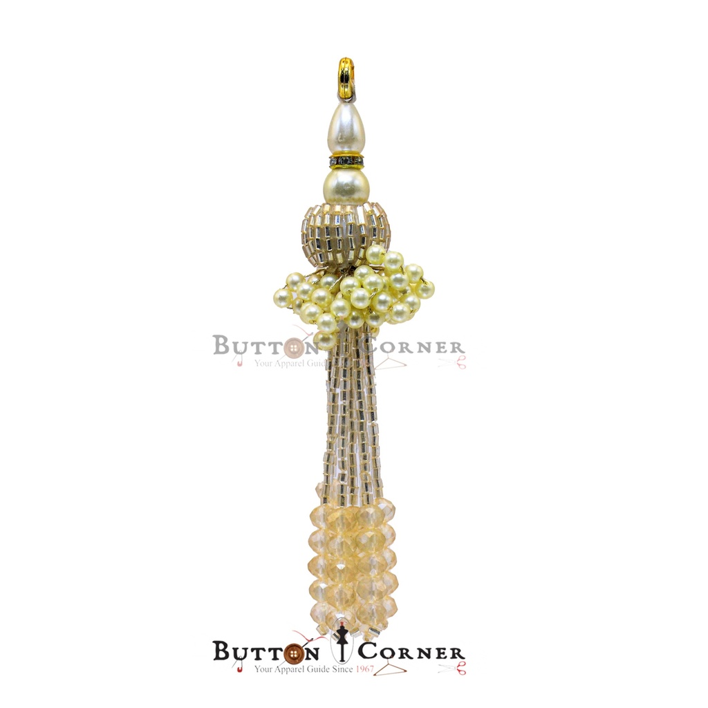 Fancy Pearl & Stone Glass Beads Tassel