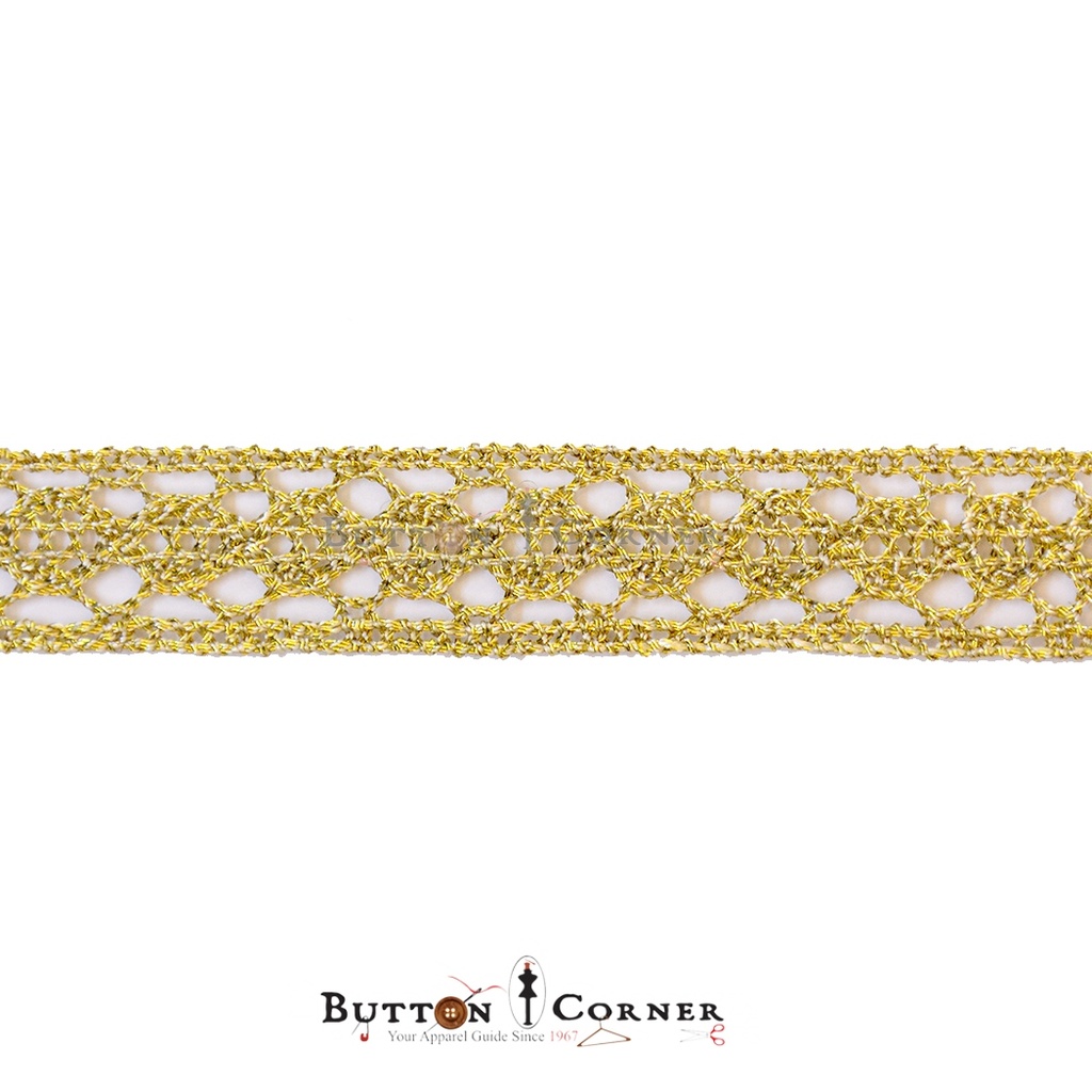 Double Side Border Metallic Yarn Lace