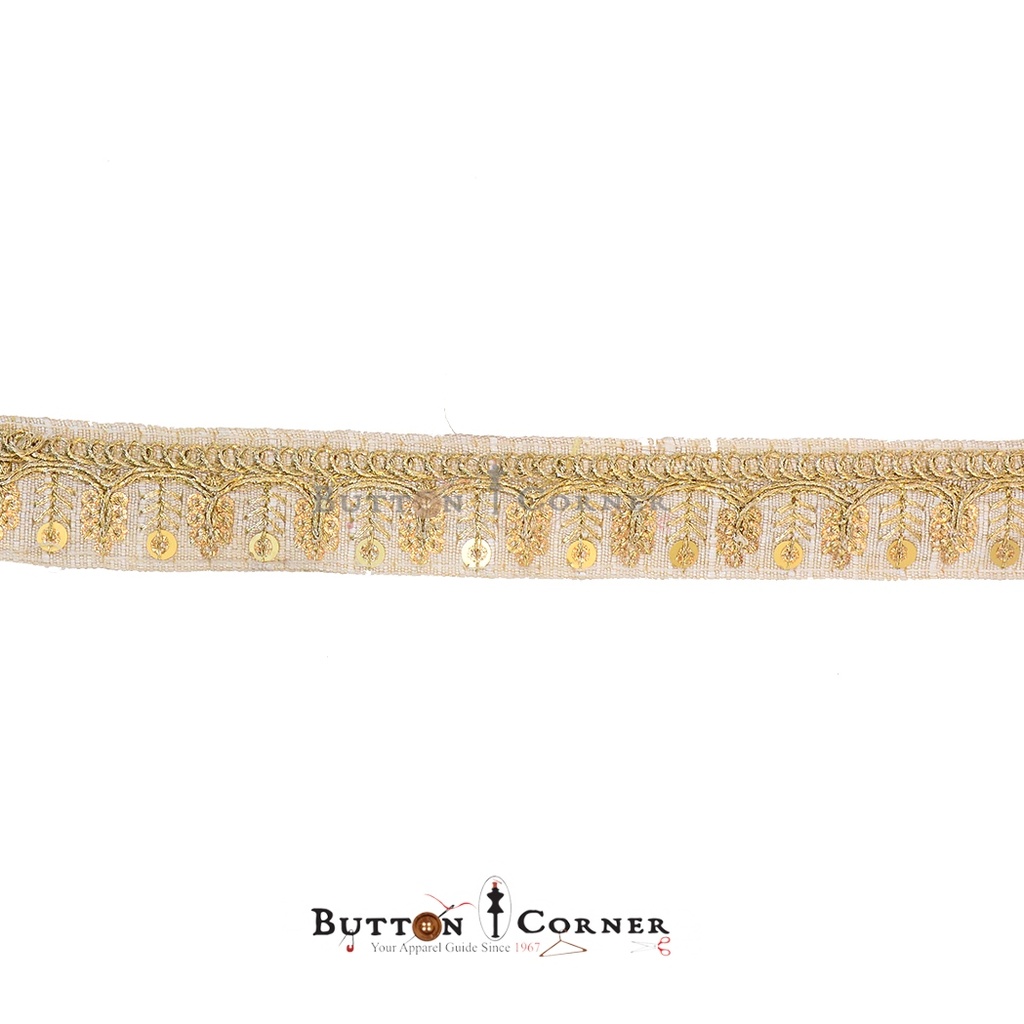 Fancy Metallic yarn Sequence Lace