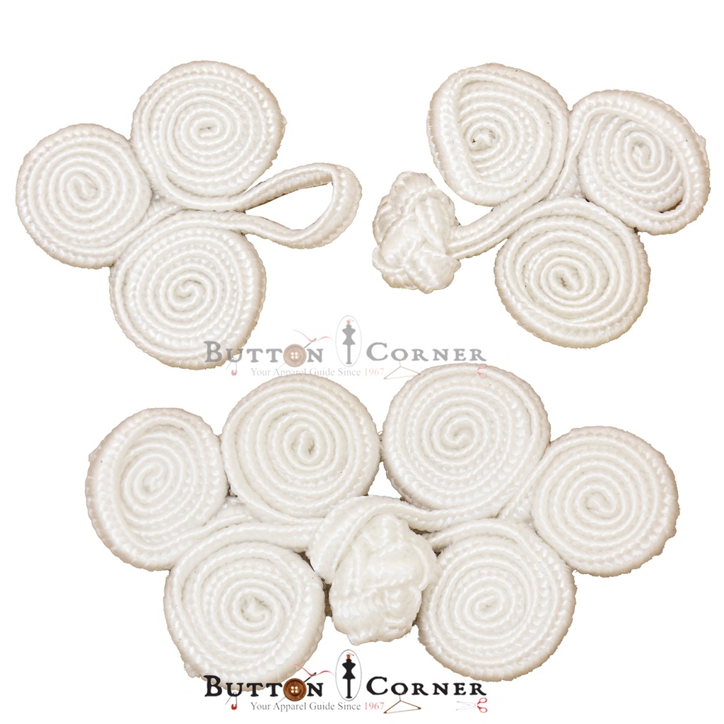 Three Flower Chinese Frog Button