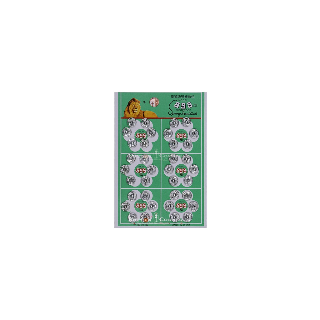 Two Part Spring Press Stud (Lion)
