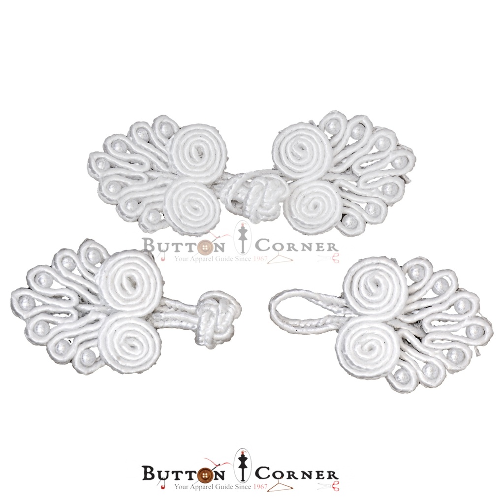 Frog Closures Swirl With Beads Knot Button