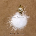 Metal Spring Cap Fluffy Fur Ball Tassel