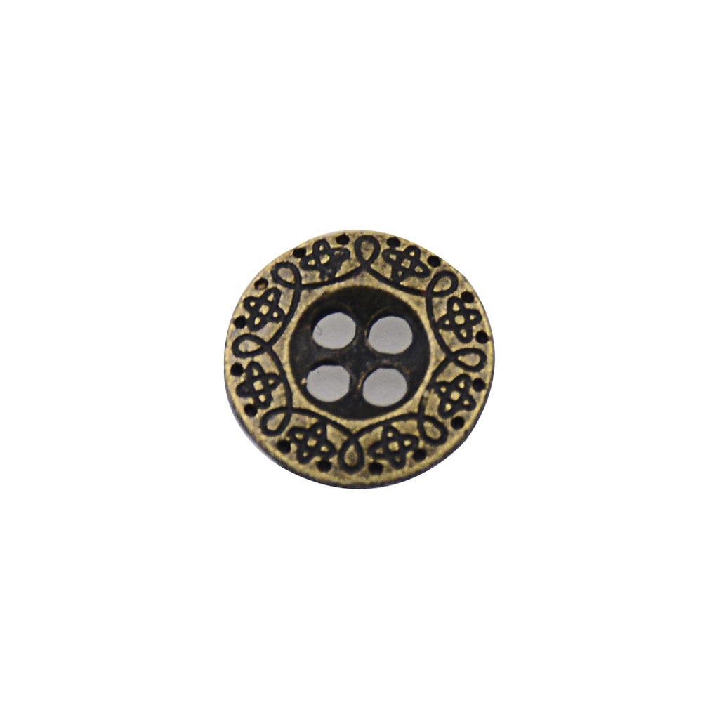 Scrollwork Border 4 Hole Metal Button