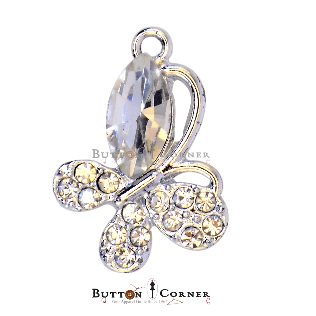 Fancy Crystal Button With Metal Base