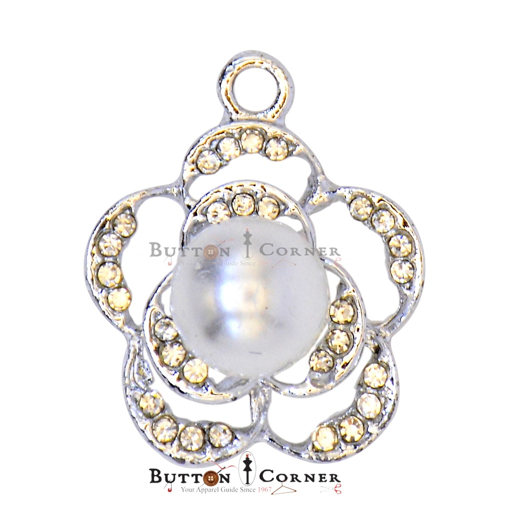 Flower Shape Pearl Fancy Button