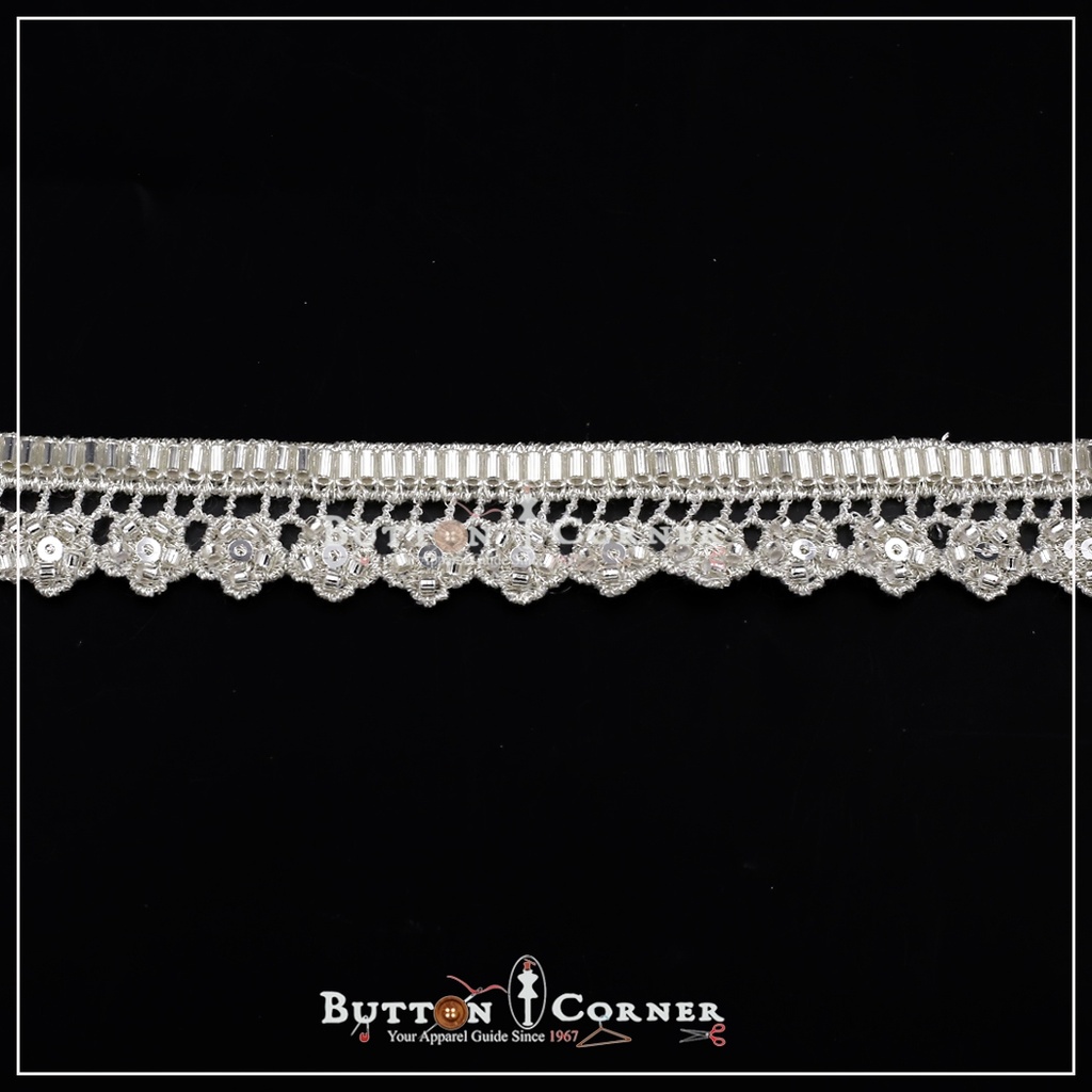 Fancy Glass Beads Sequence Lace