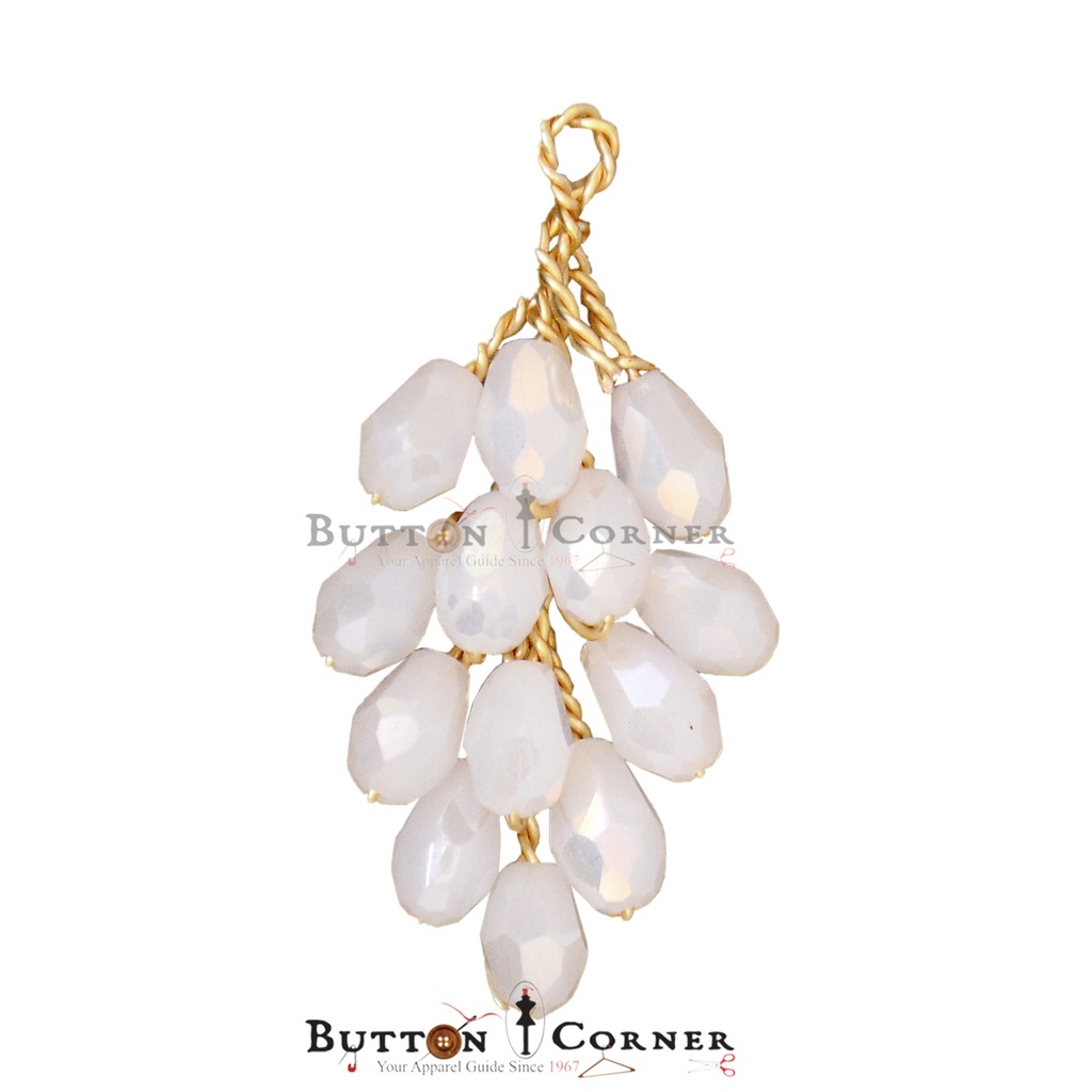 Decorative Multi-Color Crystal Grape Bunch Sew-On Hanging Button